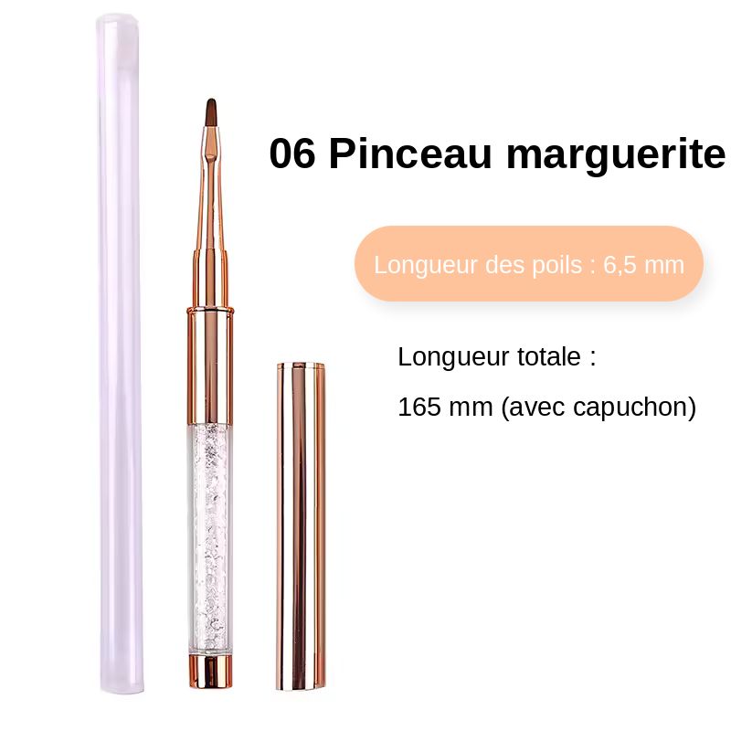 Pinceau marguerite 6,5 mm pour ongles, modèle 06