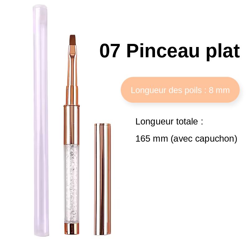 Pinceau plat 8 mm pour gel, modèle 07