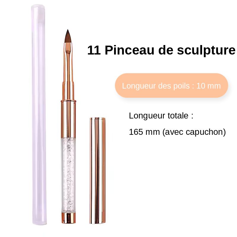 Pinceau de sculpture 10 mm pour ongles, modèle 11