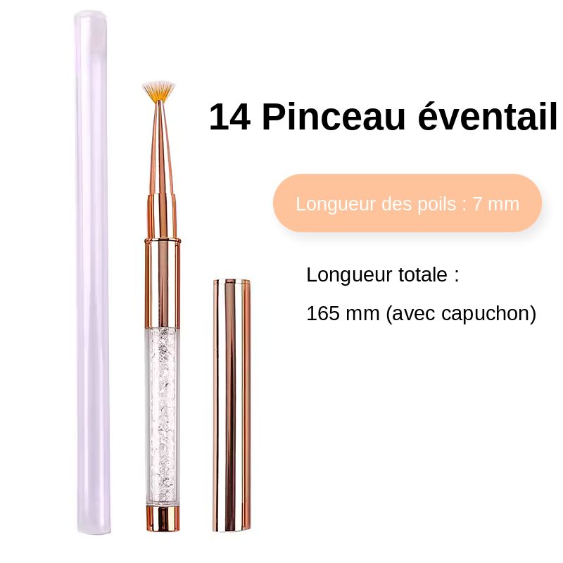 Pinceau éventail 7 mm pour paillettes, modèle 14