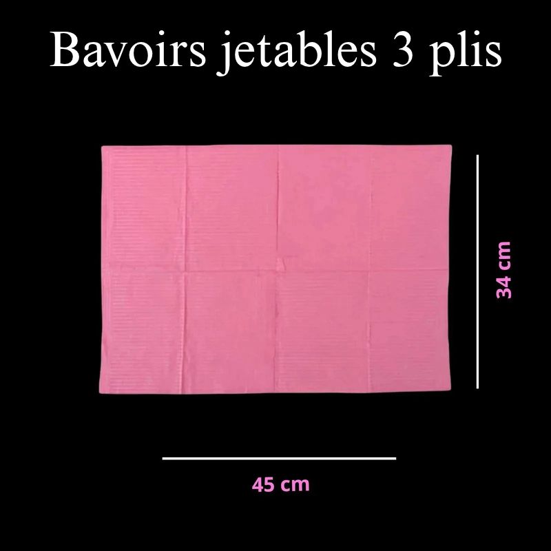 Bavoirs jetables imperméables pour manucure 3 plis
