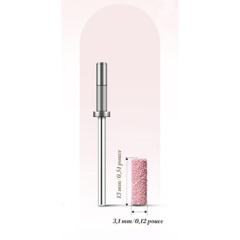 Mandrin inox 3,1 mm pour bande de ponçage de lime électrique à ongles