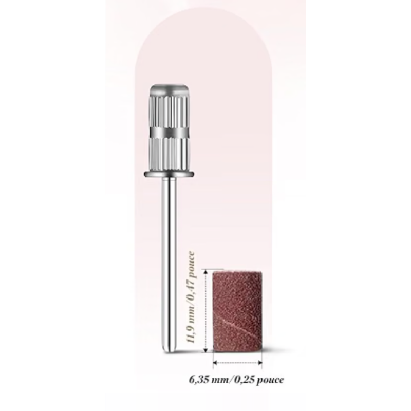 Mandrin inox 6,35 mm pour bande de ponçage de lime électrique à ongles