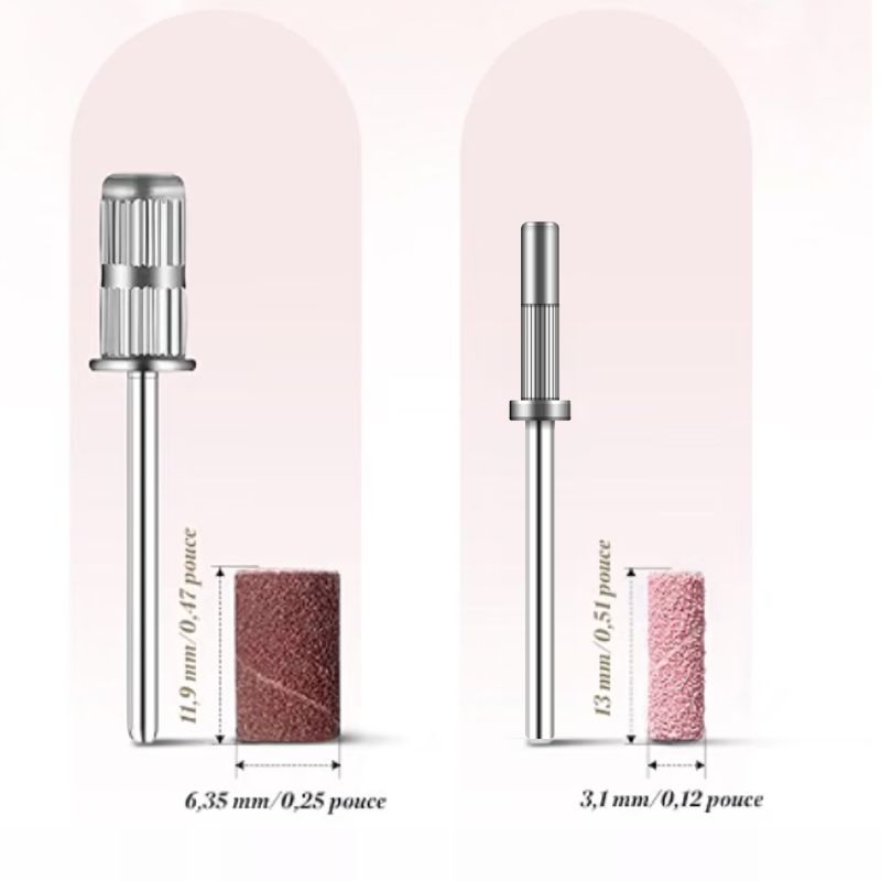 Mandrins en acier inoxydable pour bandes de ponçage, 3,1 mm et 6,35 mm