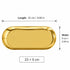 Dimensions du plateau ovale doré format M, 23 x 9 cm