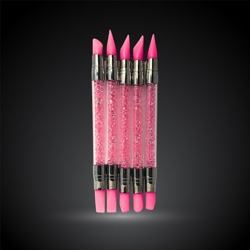Ensemble de 5 stylets en silicone double embout pour design d'ongles